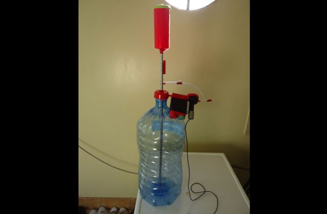 Bottle Charger is a way to recharge cell phones using a water bottle filled with boiling water and a mini-turbine